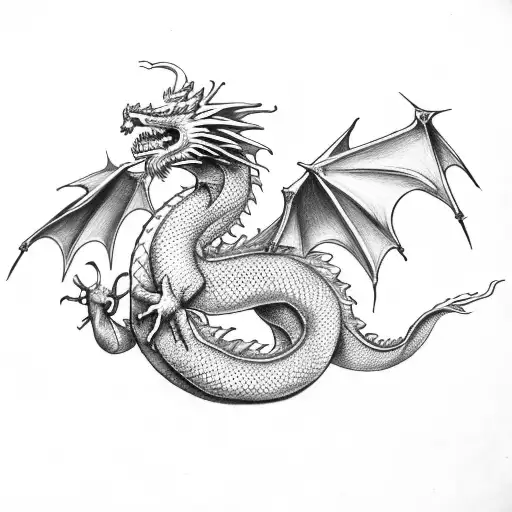 Dragon Guarding Heart With A Tree