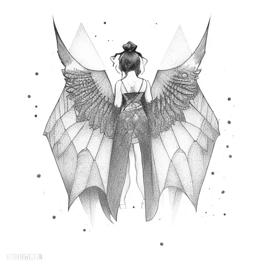 Woman With Bat Wings