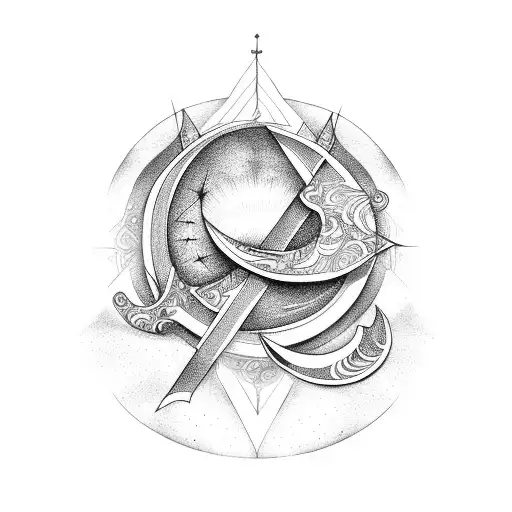 Cross With Crescent Moon