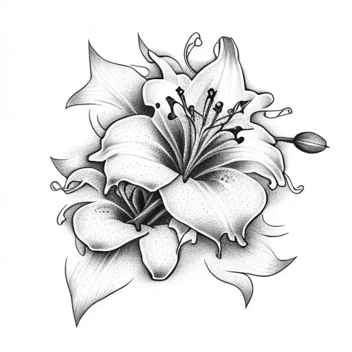Lily Bouquet Tattoo Arm