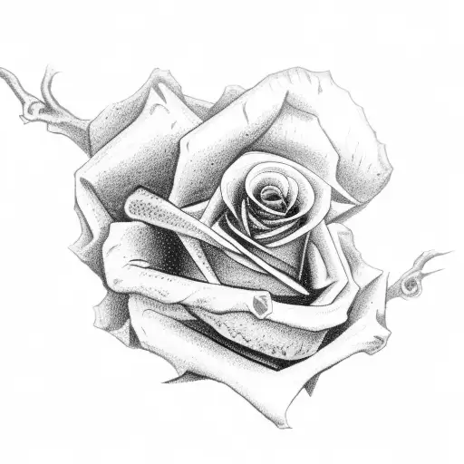 Skeleton Hand With A Rose