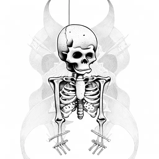 Skeleton Eating Hot Girls Guts