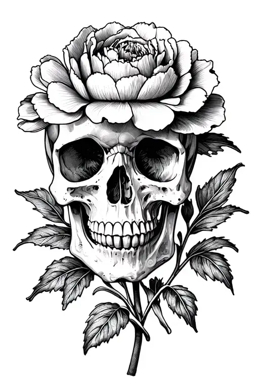 Skull Peony Flower
