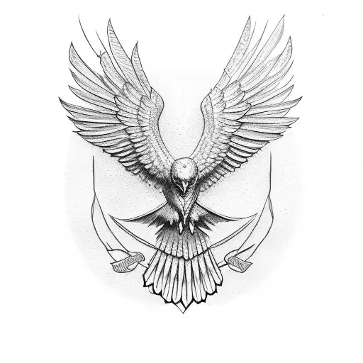 Flying Eagle With Name Torres On The Top