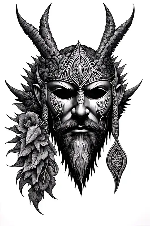 Godmask Traditional Dotwork Wiking Nordic