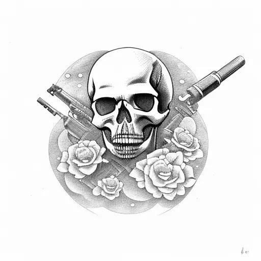Skull With Ak47's