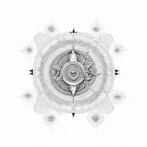 Cricle With Shri Ram In The Middle And The Quotes Of Gita As Rings Of The Circle