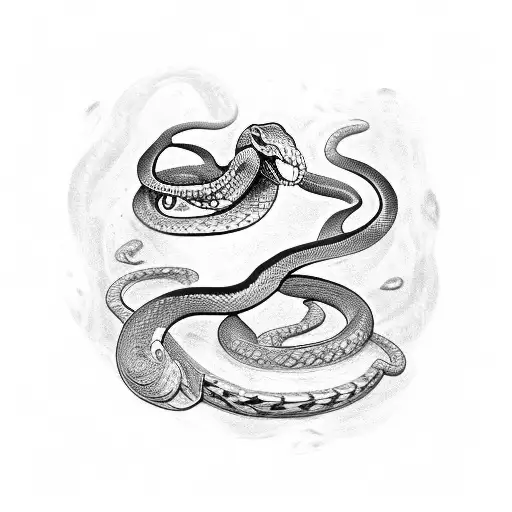 Snake With One Loop In The Center