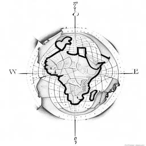 Outline Of France On Top Of A Compass