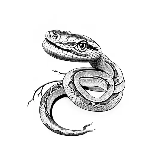 A Snake And A Thorn Are Intertwined