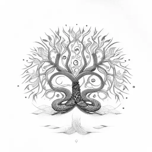 Tree Of Life Made Of Coiled Snake