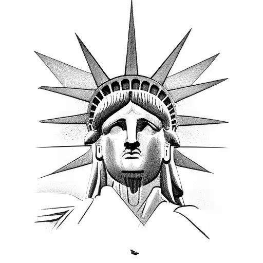 Statue Of Liberty With The Statue Of Christ The Redeemer With A Dove Up Above Shining Rays Of Light