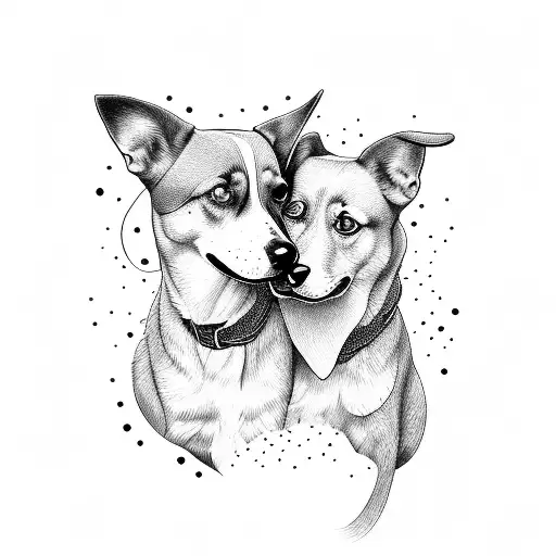 Two Sisters With A Dog