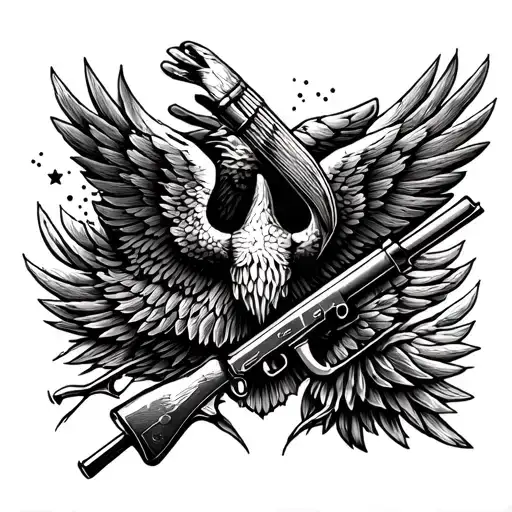 Create A Tattoo That Combines Military Symbols With Textbook Elements