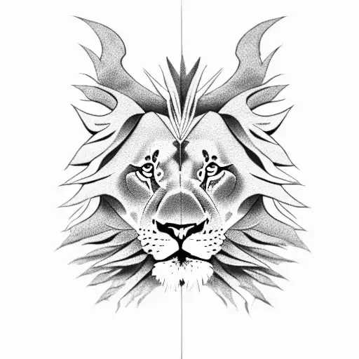 Cross Between Lion And Lioness On Chest