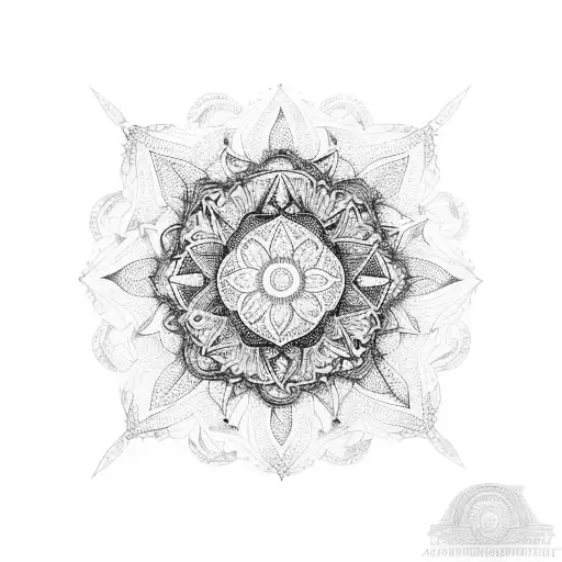 An Intricate Mandala Design Incorporating Elements Of The Ocean