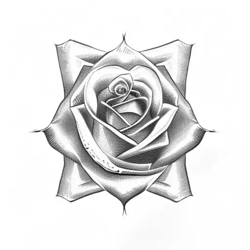 German Flag With A Rose On It