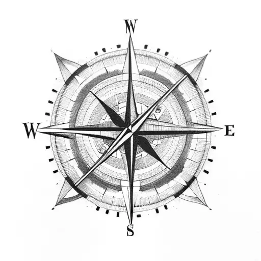 Compass With God And Computer Circuit At Each End