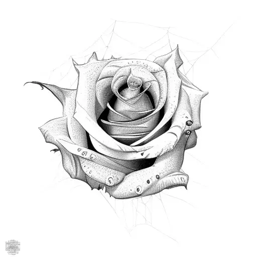 Roses With Spider Webs