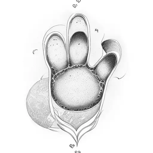 Cat Paw With A Heart And Infiny Symbol