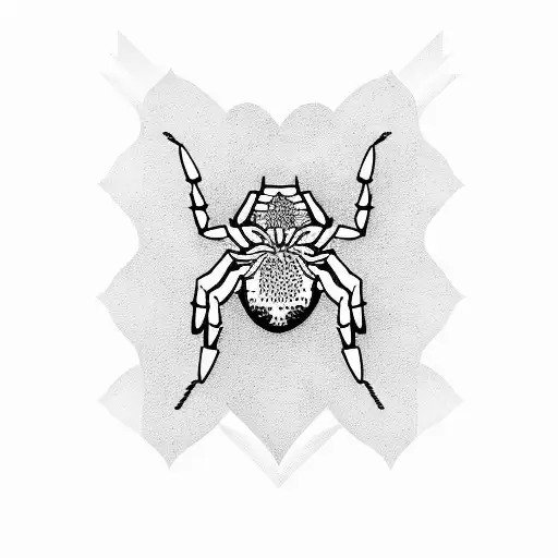 Spider On Web In The Form Of A Heart