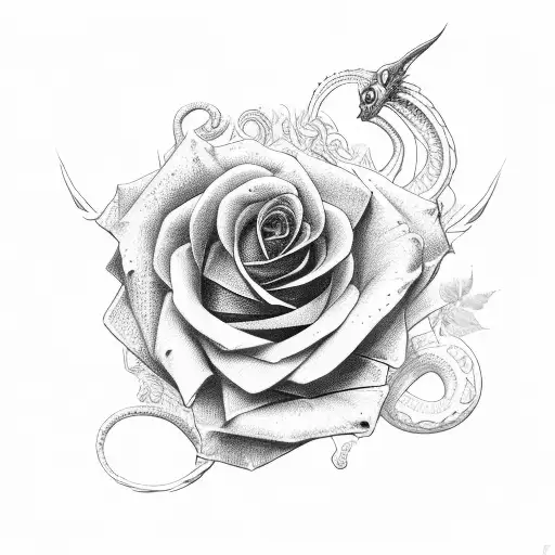 Rose With A Serpent In The Center