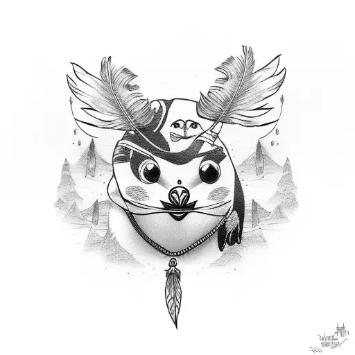 Peguin With A Feather