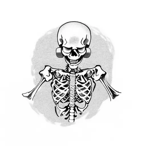 Skeleton Taking Pills But The Pills Are Music Notes