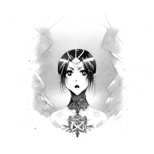 Busty Anime Goth Girl With Black Hair On Sports Motorcycle