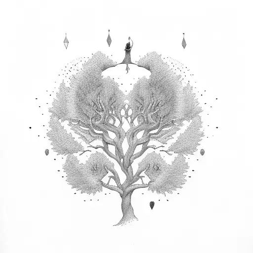 A Family Tree With Each Member's Name And Birthdate Incorporated In The Branches