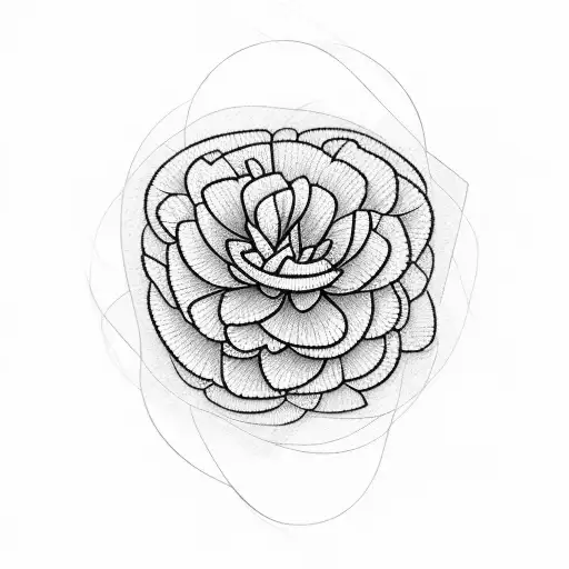 Abstract Navigation Lines Forming A Carnation Flower