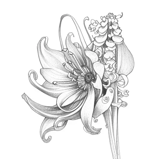 Larkspur Chrysanthemum And Lily Of The Valley