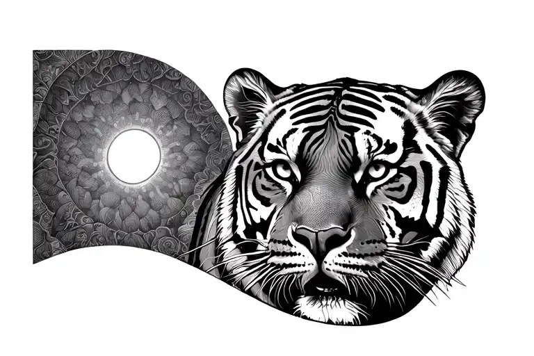 Tiger With Sun Rising