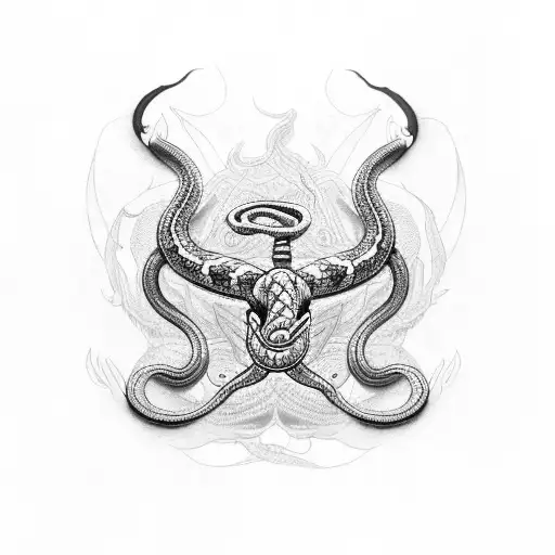 Trident With Cobra Snake