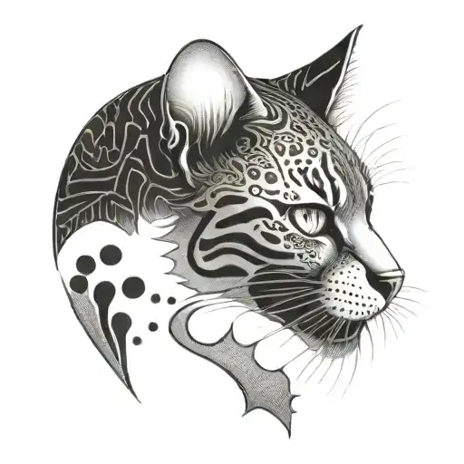 Cat With Fangs Disentegrating In Wind