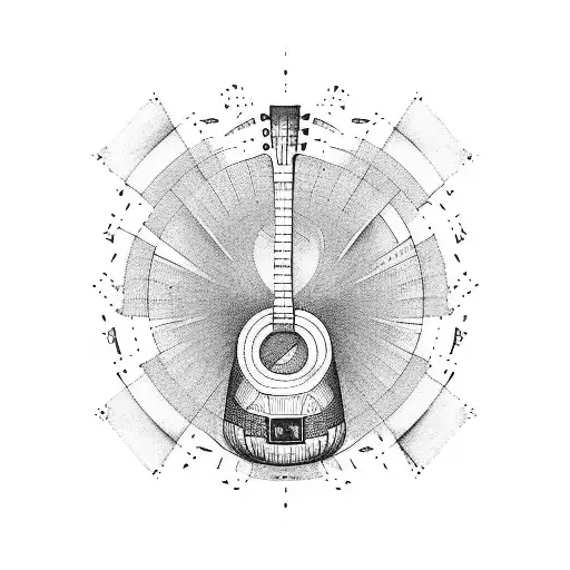 Dj And Guitar With Notes Symbols
