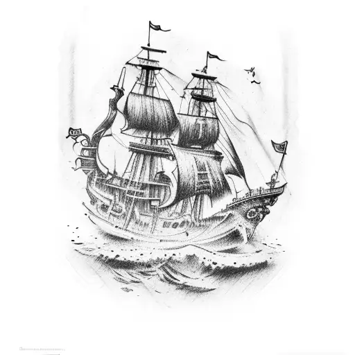 Pirate Ship With Davie Jones Locker