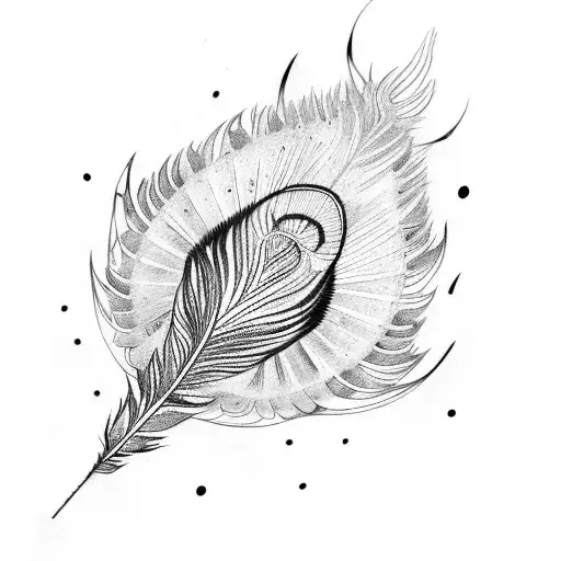 Peacock Feather With Fehu Symbol