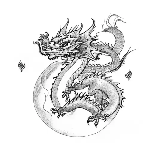 Dragon Half Chest With Quote