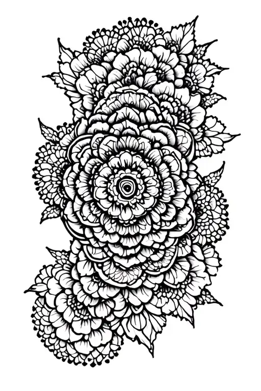 Black Lines With Oriental Shapes