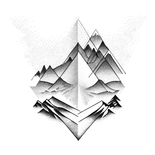 A Mountain Range With Musical Notes As Peaks