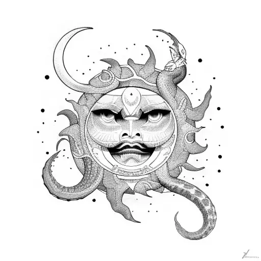 Sun And Moon And Snake