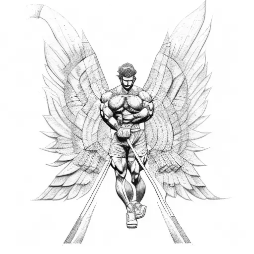 Muscular Angel Lifting Weights