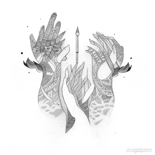 An Older Sister Is Leading Her Younger Sister By The Hand