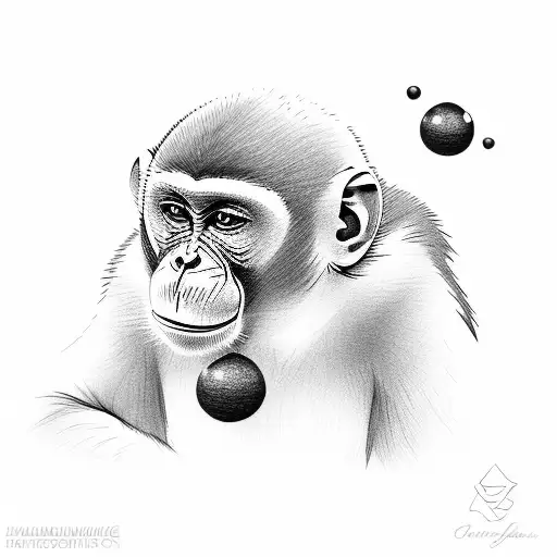 Monkey Love Pinguin With Black Diamond