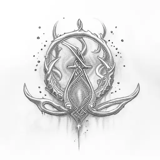 A Majestic Trident Rising From The Depths Of The Ocean