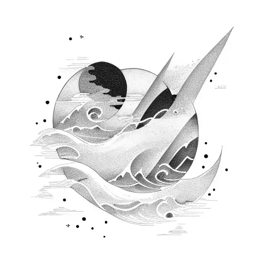 Band With Waves And The Moon Integrated