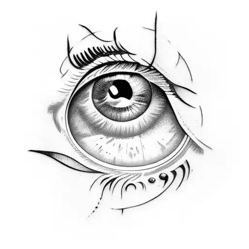 Human Eye With Butterfly Wing