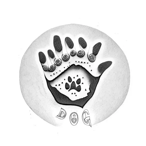 Dog Paw With Shiva As Text