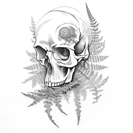 Fern With Skull Forearm